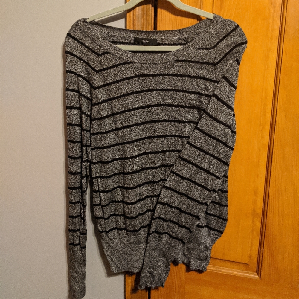 Black Marl Striped Sweater